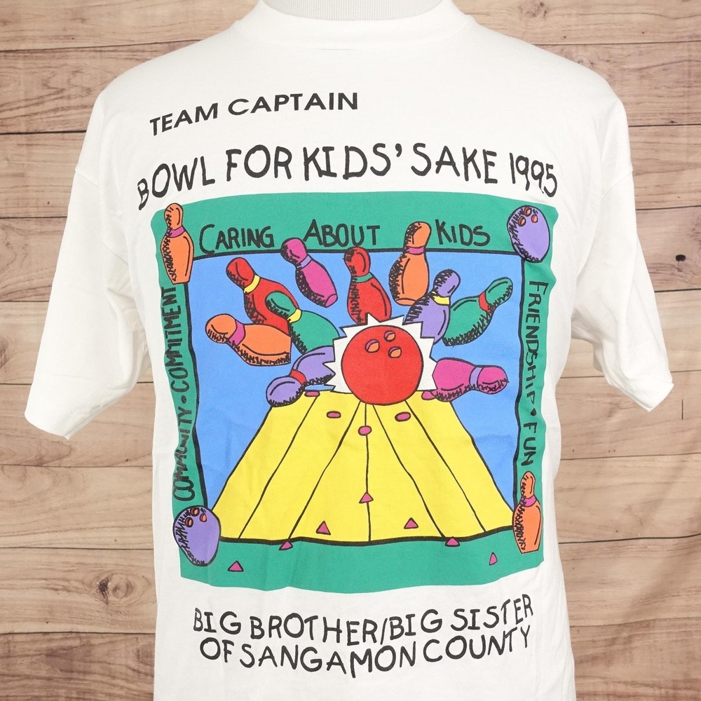 Vintage Fruit Of The Loom Shirt Mens XL Bowl For Kids Sake 1995 Charity Tee